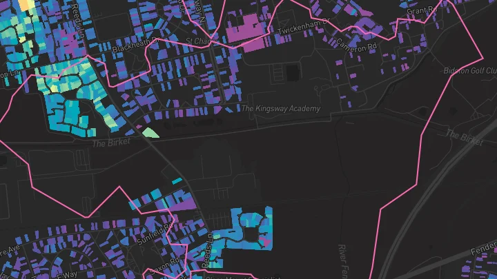 House price heatmap showing property values across Wirral
