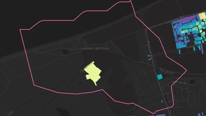 House price heatmap showing property values across Tarran Industrial Estate