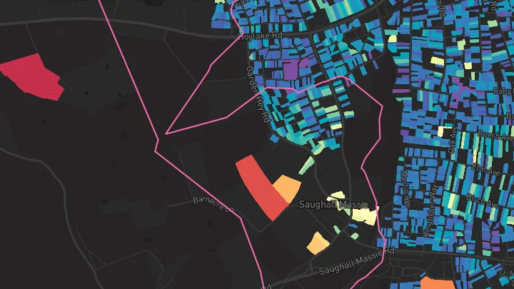 House price heatmap showing property values across Wirral