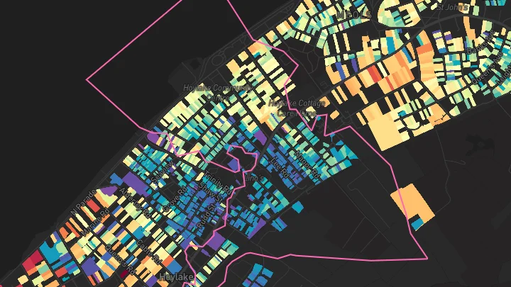 House price heatmap showing property values across Hoylake