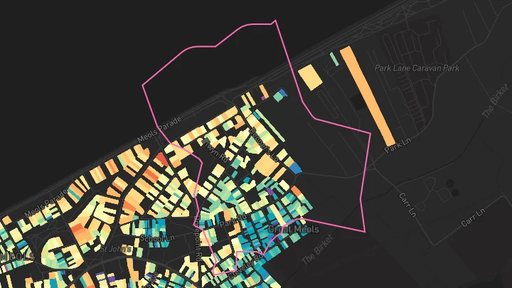 House price heatmap showing property values across Wirral