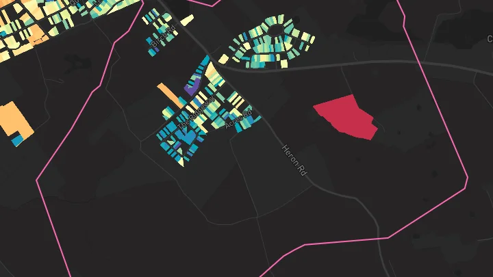 House price heatmap showing property values across Meols