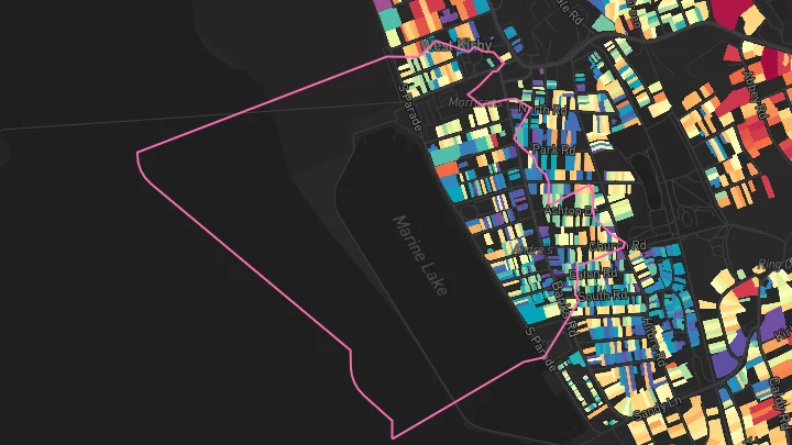 House price heatmap showing property values across West Kirby