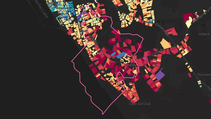 House price heatmap showing property values across Wirral