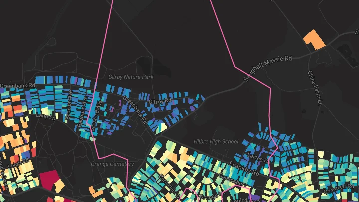 House price heatmap showing property values across Wirral