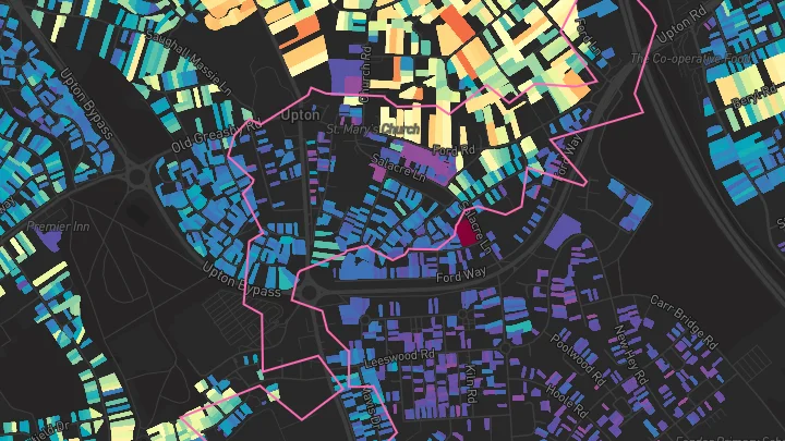 House price heatmap showing property values across Wirral