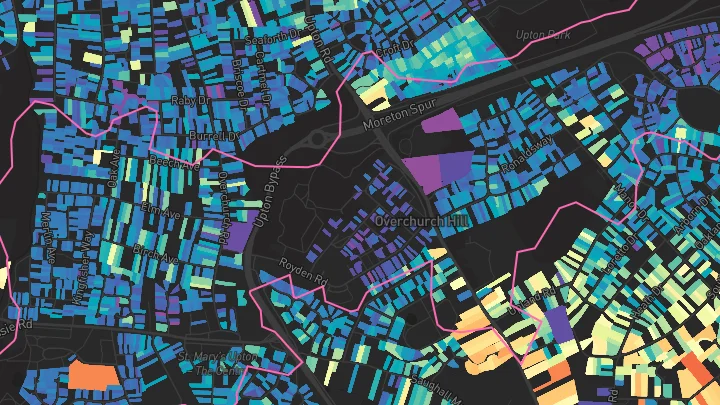 House price heatmap showing property values across Wirral