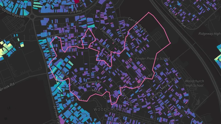 House price heatmap showing property values across Wirral