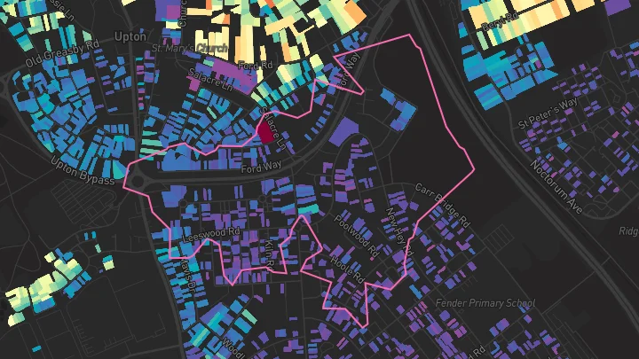 House price heatmap showing property values across Wirral