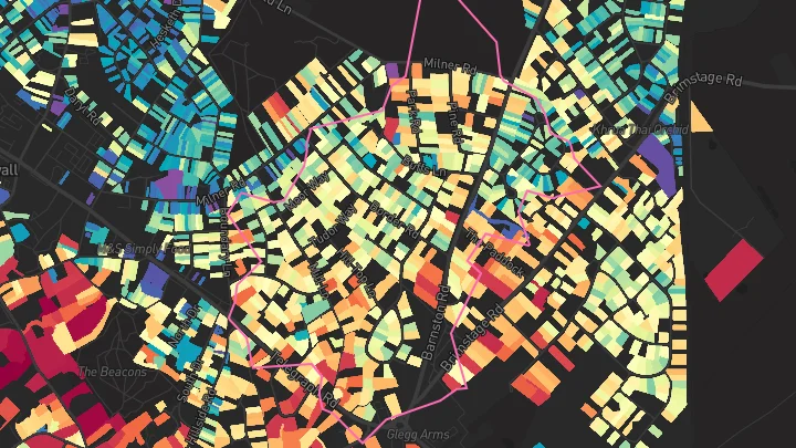 House price heatmap showing property values across Heswall