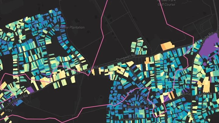 House price heatmap showing property values across Wirral