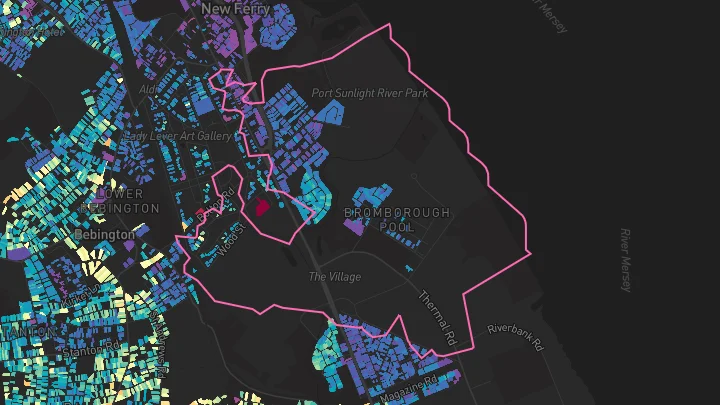 House price heatmap showing property values across Wirral