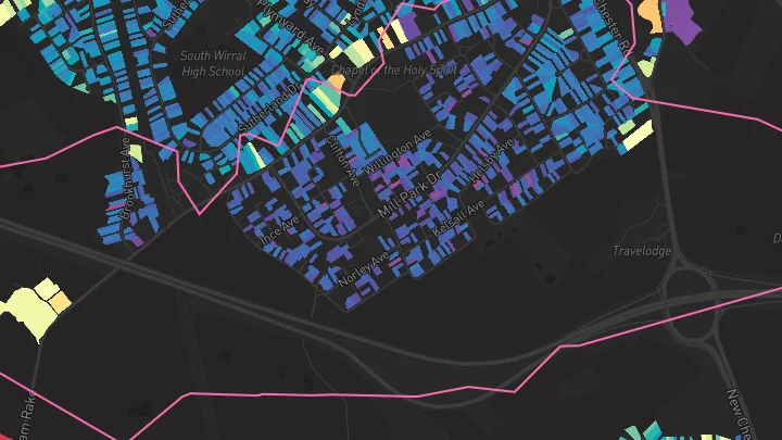 House price heatmap showing property values across Wirral