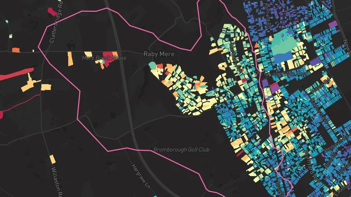 House price heatmap showing property values across Wirral