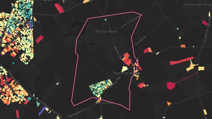 House price heatmap showing property values across Wirral