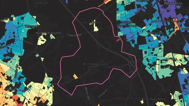 House price heatmap showing property values across Wirral