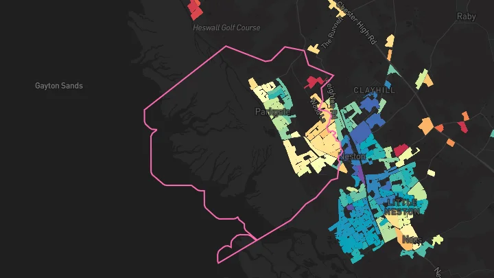 House price heatmap showing property values across Parkgate