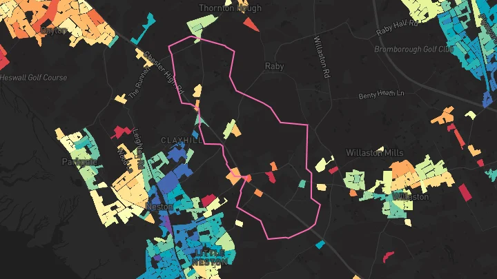 House price heatmap showing property values across Neston