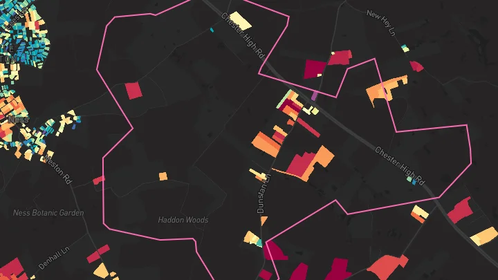 House price heatmap showing property values across Burton