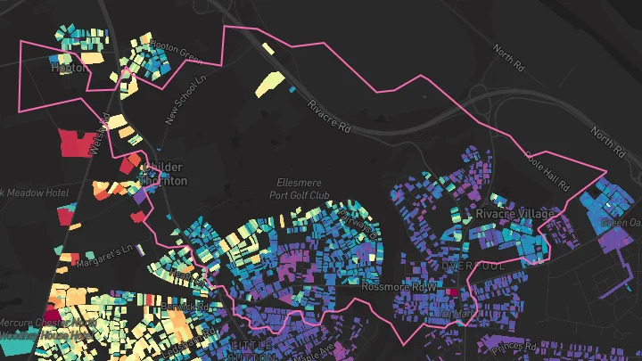 House price heatmap showing property values across Little Sutton