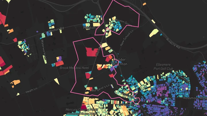 House price heatmap showing property values across Childer Thornton