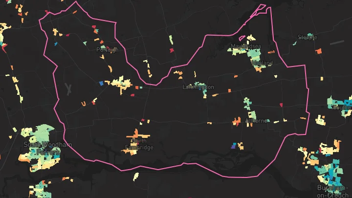 House price heatmap showing property values across Mayland