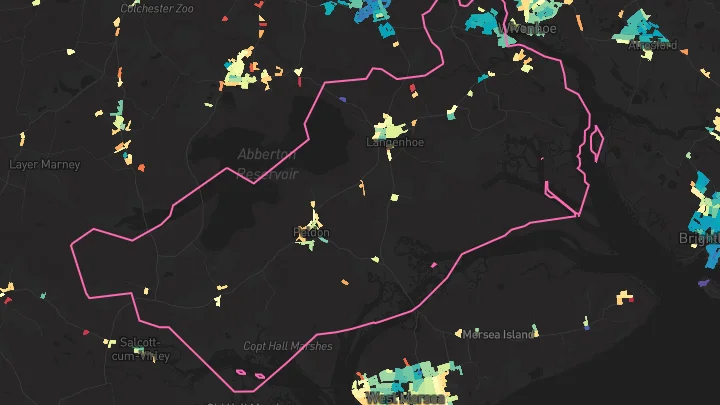 House price heatmap showing property values across Rowhedge