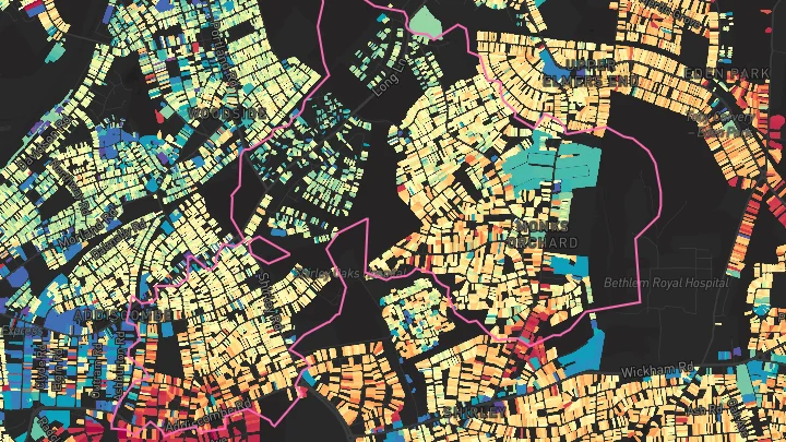 House price heatmap showing property values across Arena