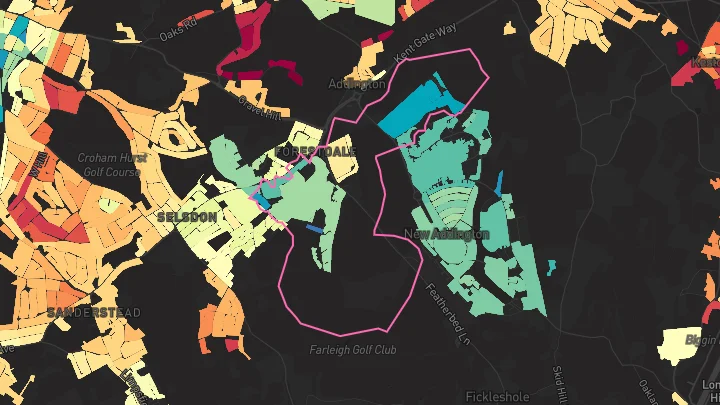House price heatmap showing property values across Gravel Hill