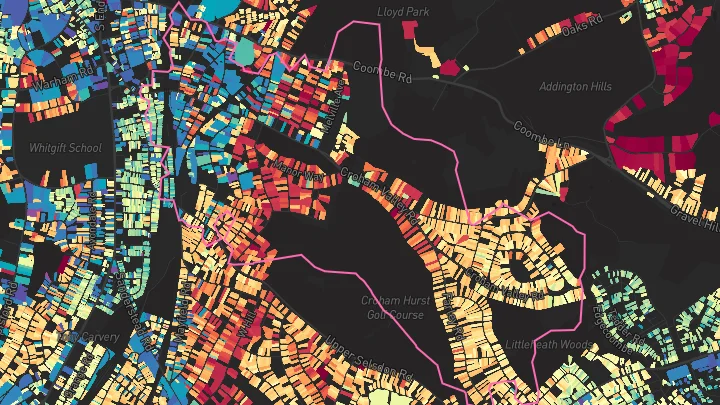 House price heatmap showing property values across South Croydon