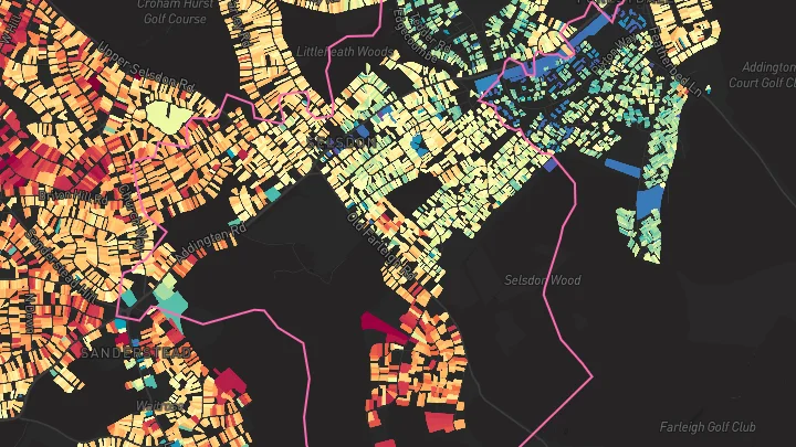 House price heatmap showing property values across Gravel Hill