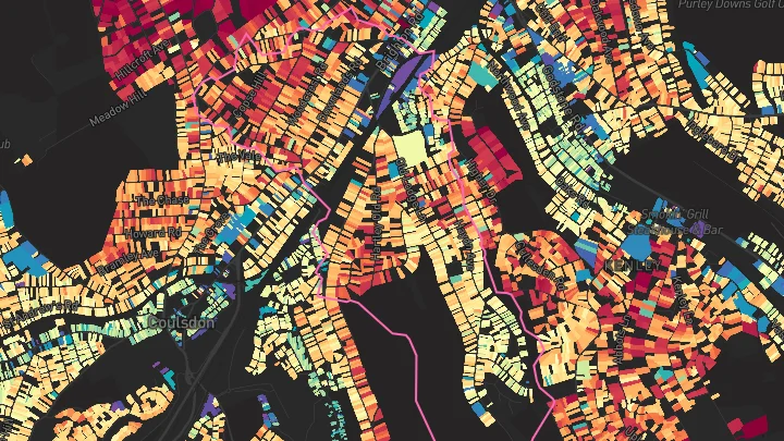 House price heatmap showing property values across Reedham