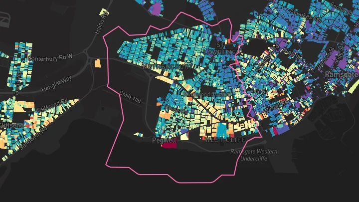 House price heatmap showing property values across Ramsgate