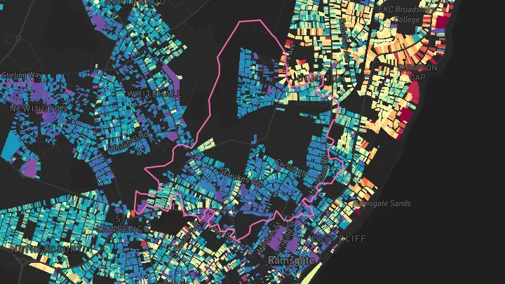 House price heatmap showing property values across Ramsgate