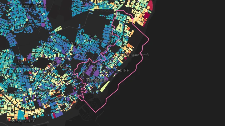 House price heatmap showing property values across Ramsgate