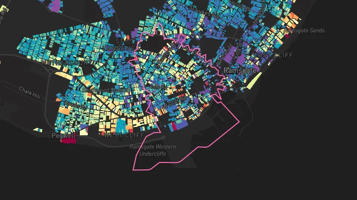 House price heatmap showing property values across Ramsgate