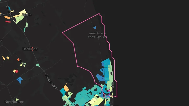 House price heatmap showing property values across Deal
