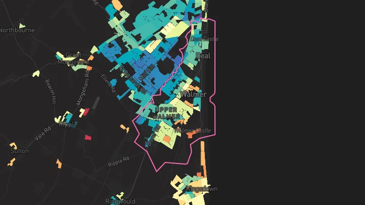House price heatmap showing property values across Walmer