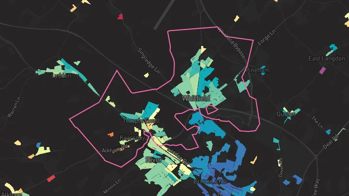 House price heatmap showing property values across Whitfield