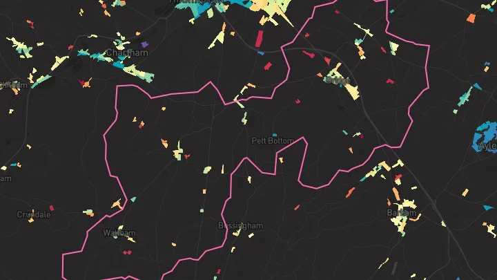 House price heatmap showing property values across Bridge