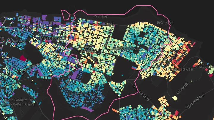 House price heatmap showing property values across Cliftonville