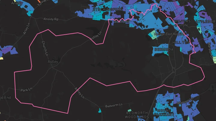 House price heatmap showing property values across Nuneaton
