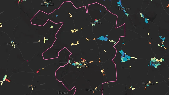 House price heatmap showing property values across Barlestone