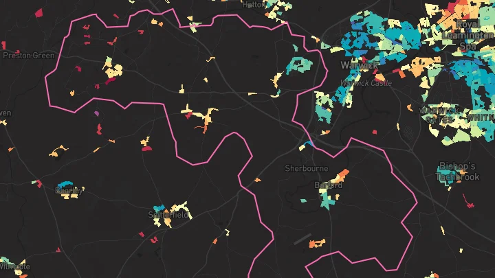 House price heatmap showing property values across Barford