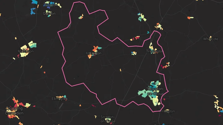 House price heatmap showing property values across Shipston-On-Stour