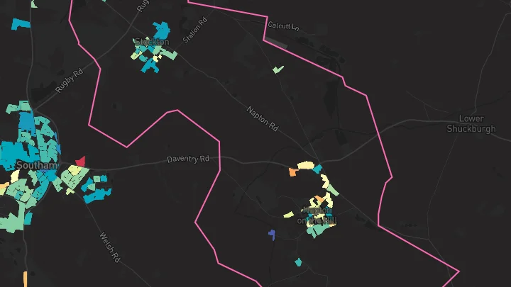 House price heatmap showing property values across Stockton