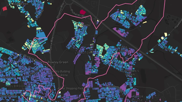 House price heatmap showing property values across Longford