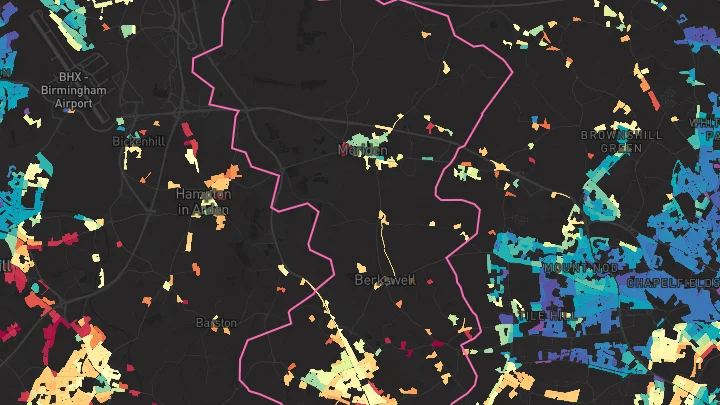 House price heatmap showing property values across Balsall Common