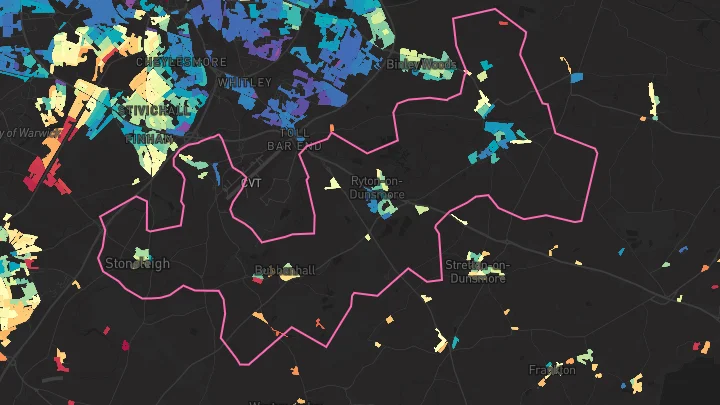 House price heatmap showing property values across Wolston