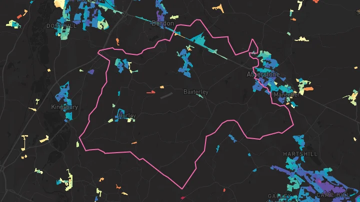 House price heatmap showing property values across Grendon